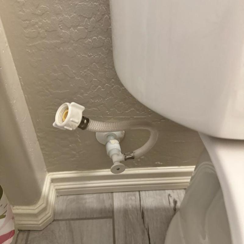 Toilet water supply angle stop disconnection and replacement