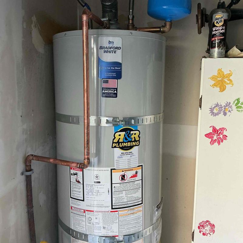 Bradford White water heater with new copper piping