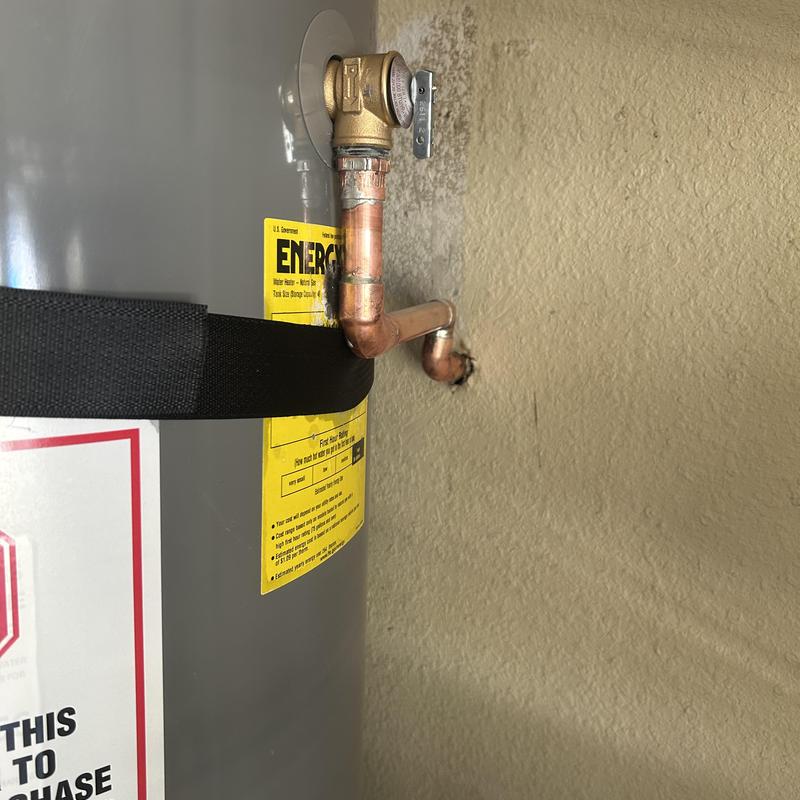 Temperature and pressure relief valve on water heater