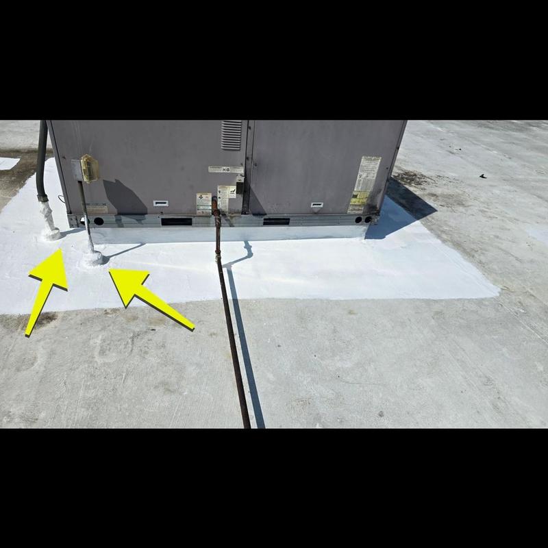 TPO roof sealant around rooftop HVAC unit TPO roof sealant around rooftop HVAC unit