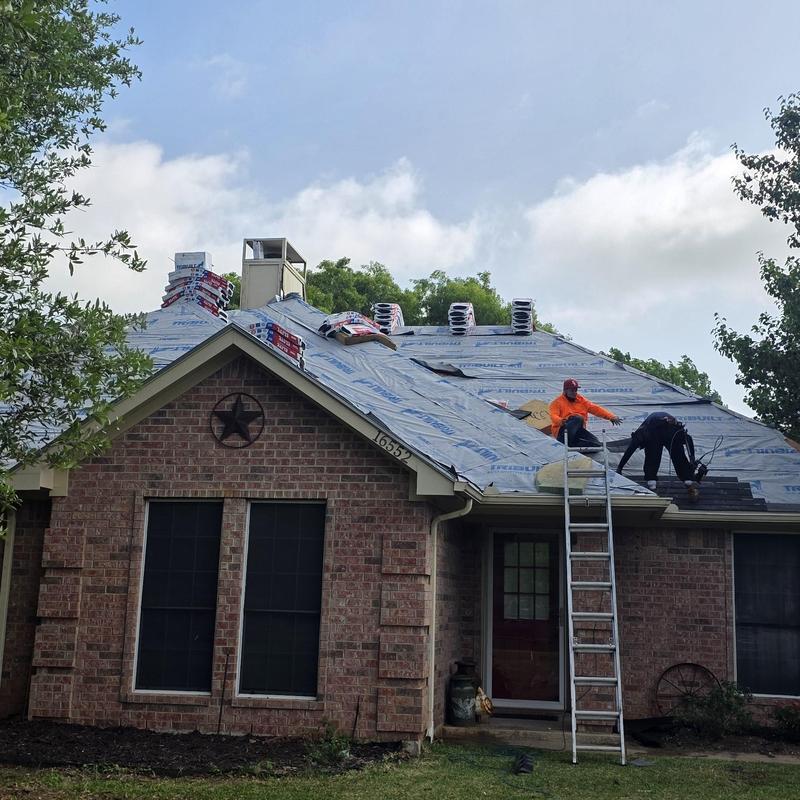 Roofing underlayment installation for hail damage repair