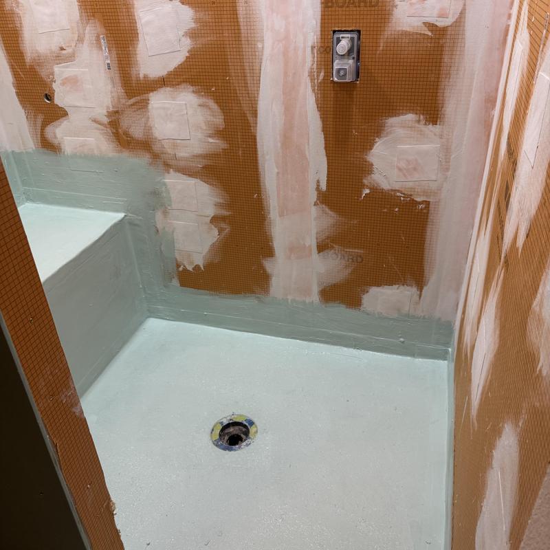 Waterproof shower base and walls pre-tile installation