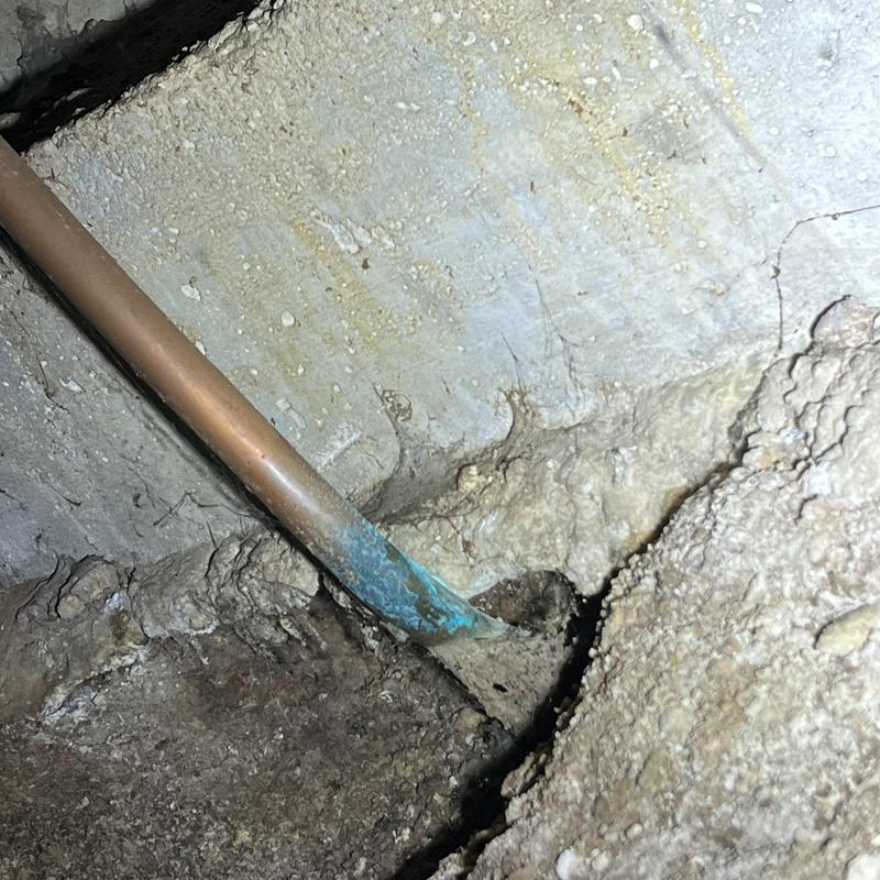 Sprinkler system copper pipe corrosion in crawlspace