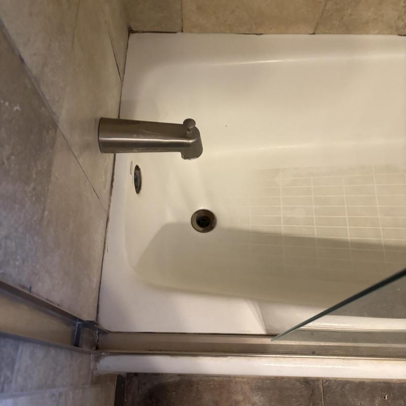 Shower pan with floor drain and tub spout install Shower pan with floor drain and tub spout install
