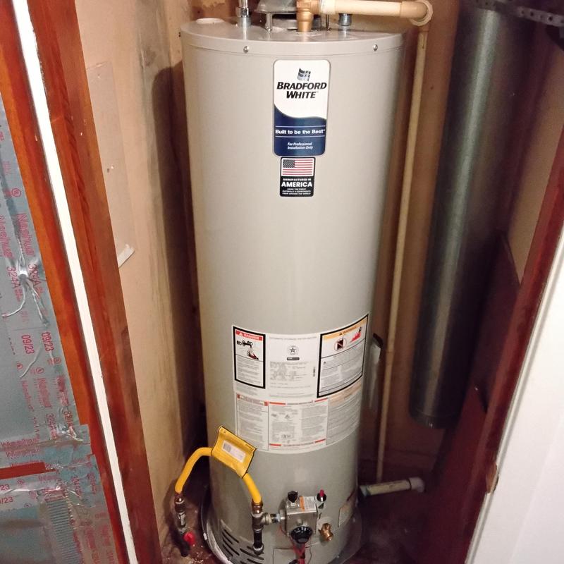 Bradford White gas water heater with new code upgrades
