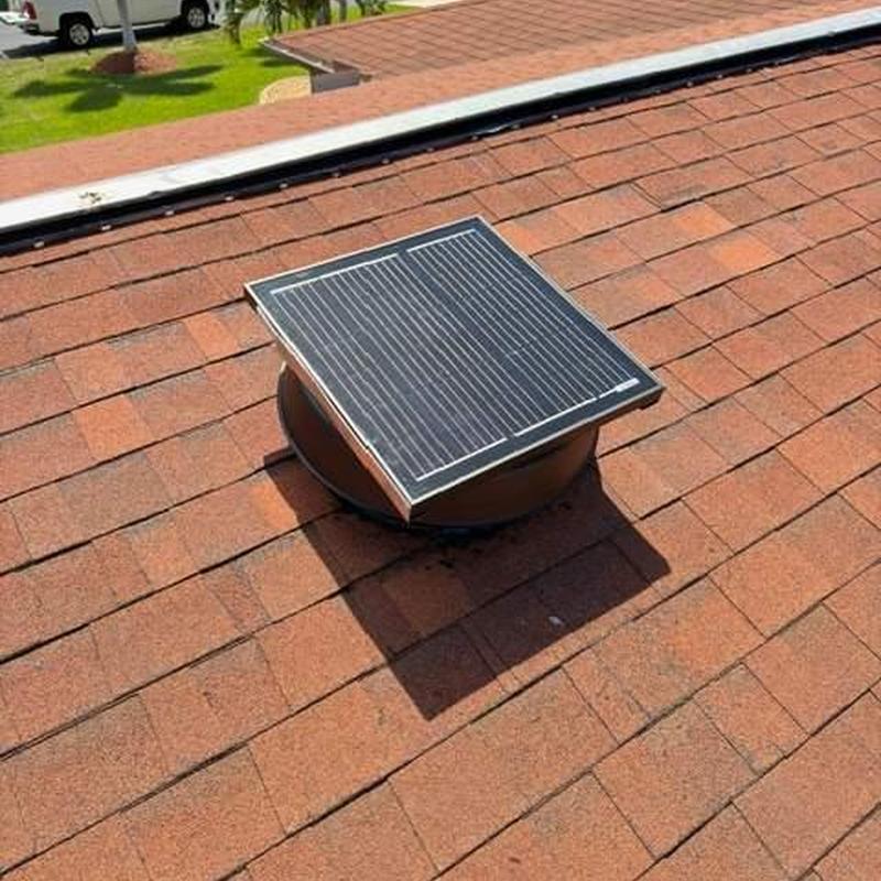 Kennedy solar exhaust attic fan installed on roof