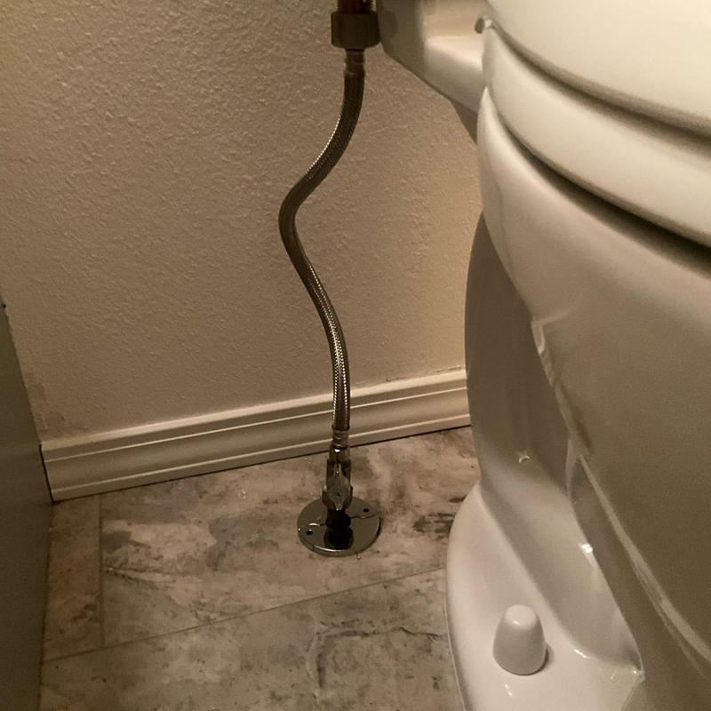 Toilet angle stop and supply line installation