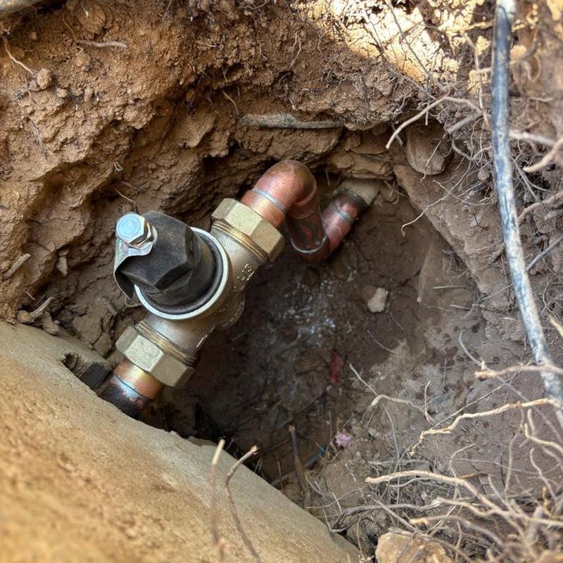 Zern Wilkins pressure reducing valve in soil hole
