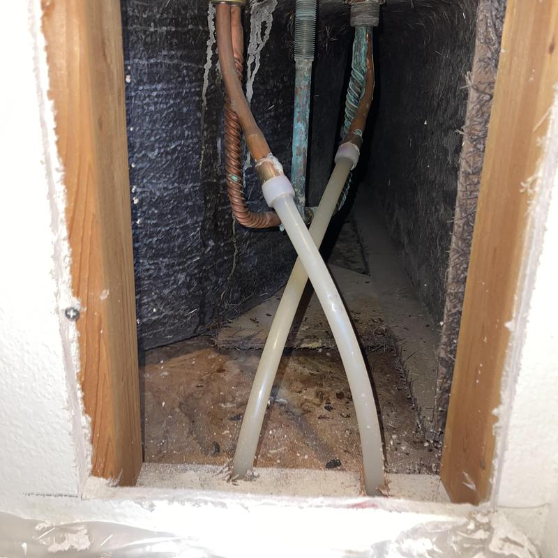 PEX piping connections to copper water lines