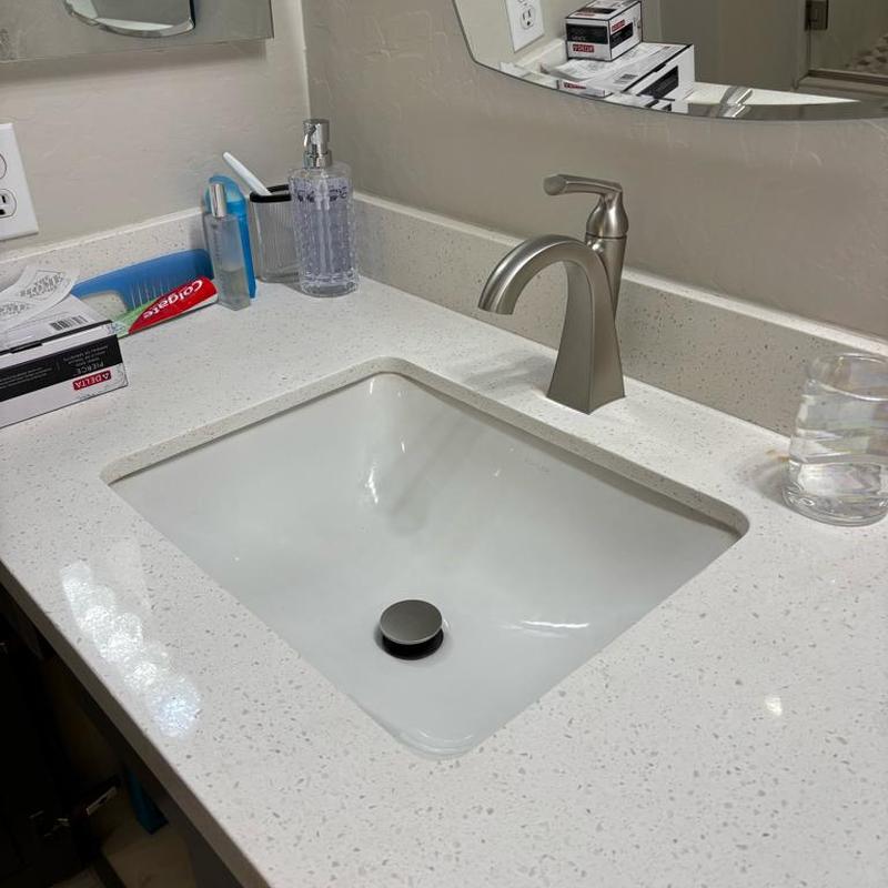Delta Pierce bathroom faucet with brushed nickel finish