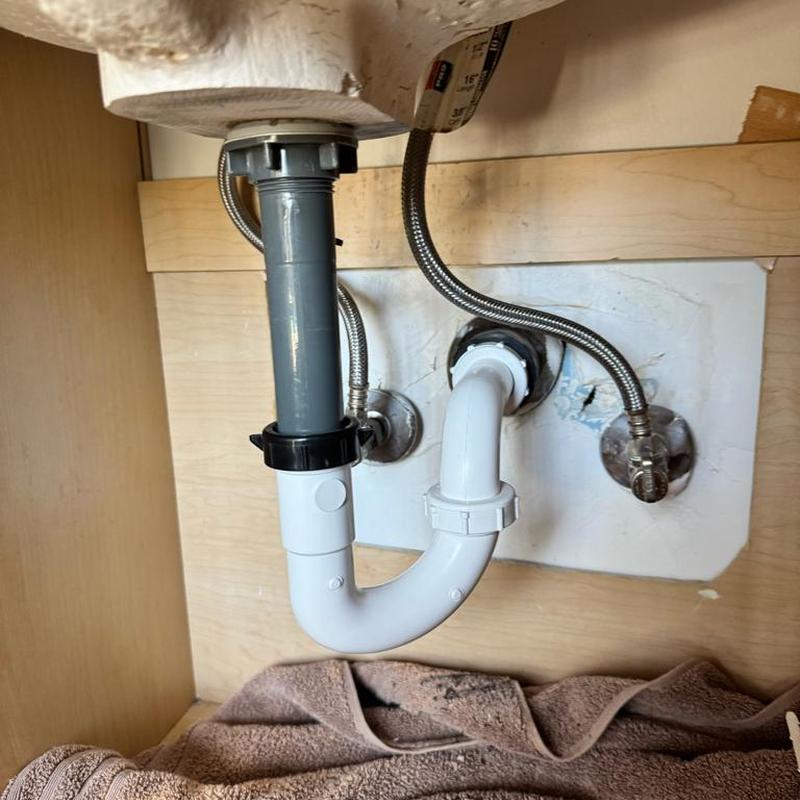 Bathroom sink drain pipe and p-trap installation