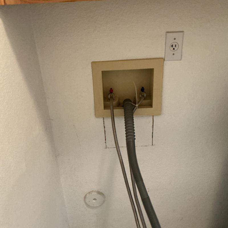 Laundry valves and hoses connection in wall box Laundry valves and hoses connection in wall box