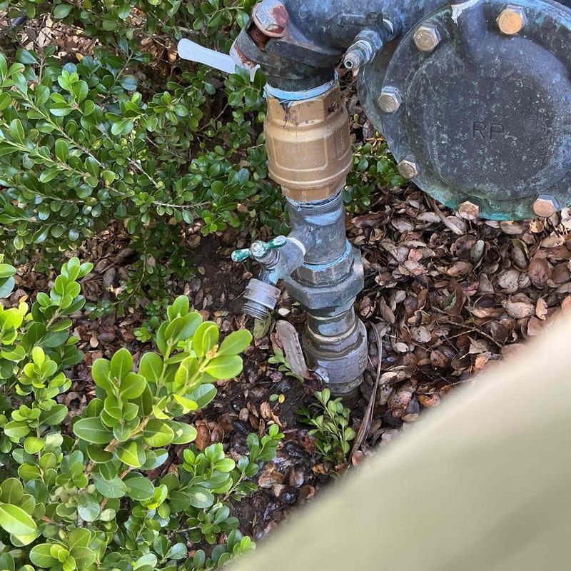 2-inch ball valve on outdoor irrigation line