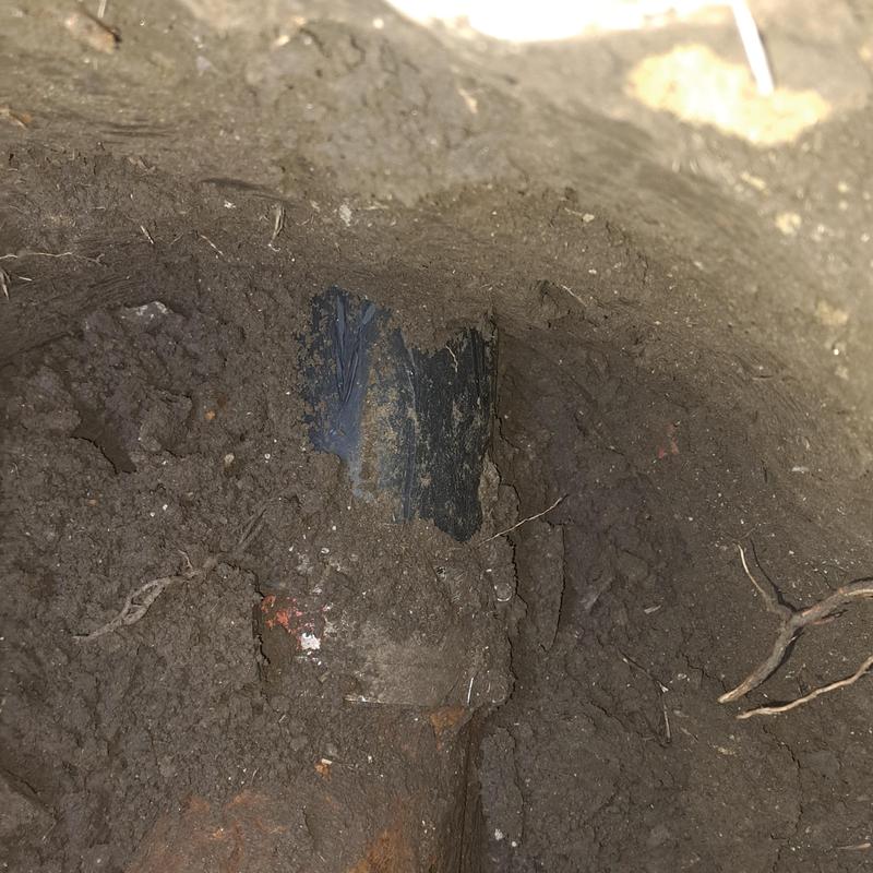 Cast iron sewer pipe section replaced with ABS and permaliner