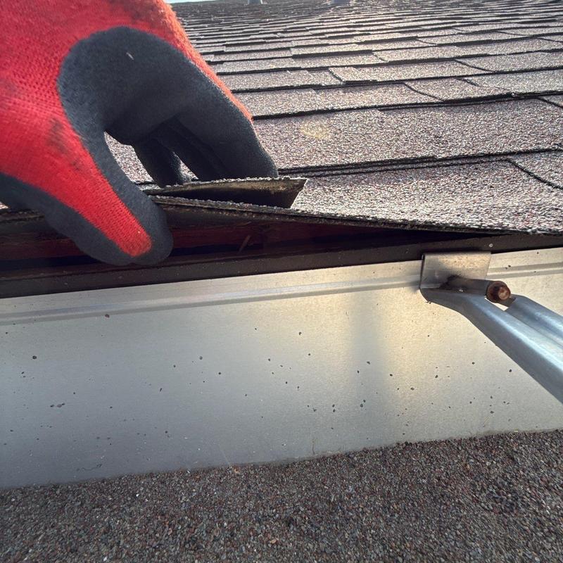 Asphalt shingles inspection showing hail damage and layers
