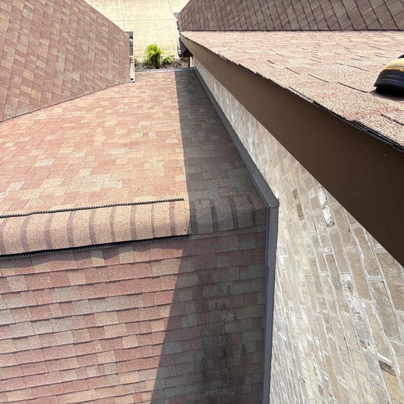 Roof shingles with granule loss and impact marks