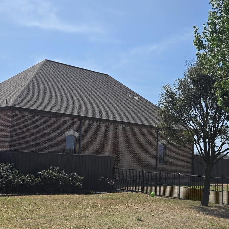 Asphalt shingle roof with hail damage in Terrell, TX