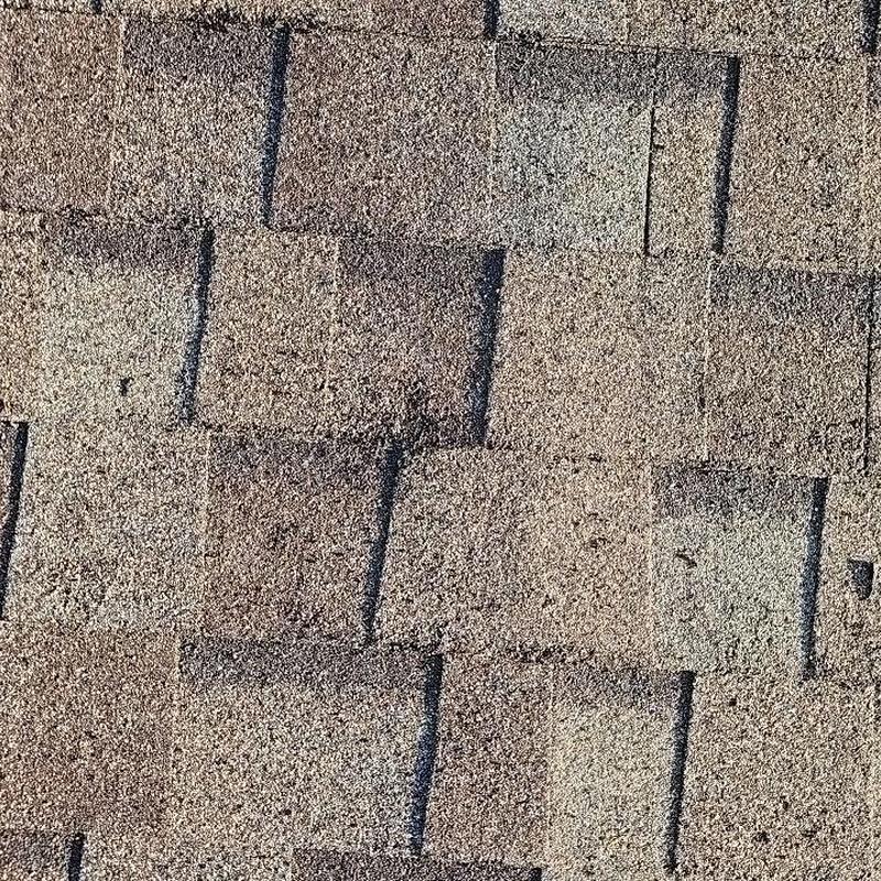Asphalt shingle roof with visible hail damage Asphalt shingle roof with visible hail damage