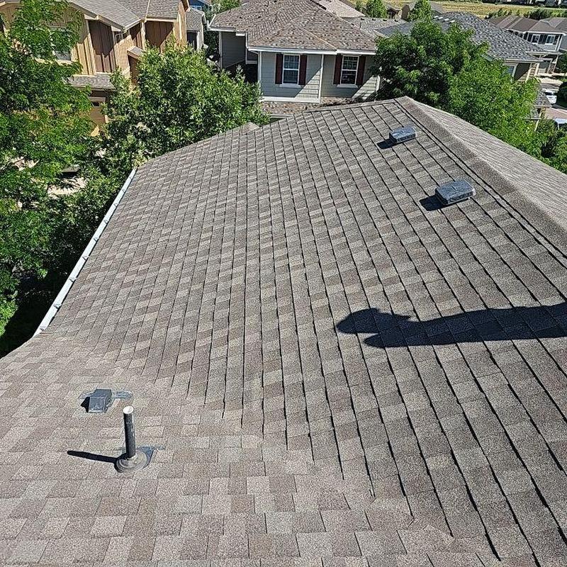 Asphalt shingle roof with hail damage inspection Asphalt shingle roof with hail damage inspection