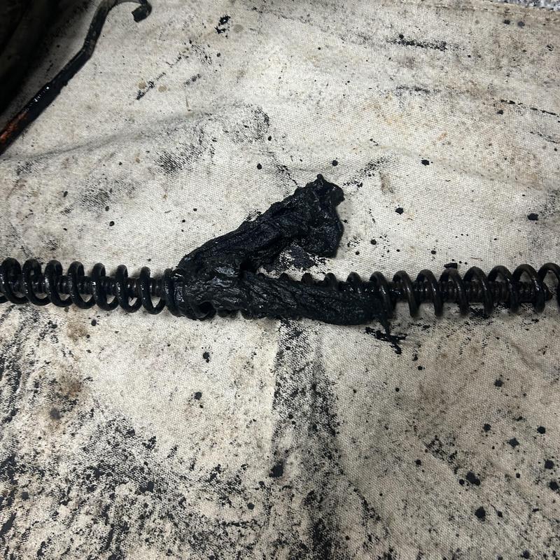 Sanitary drain snake with heavy grease buildup