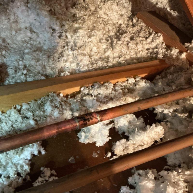 34-inch Type L copper pipe installation in attic space