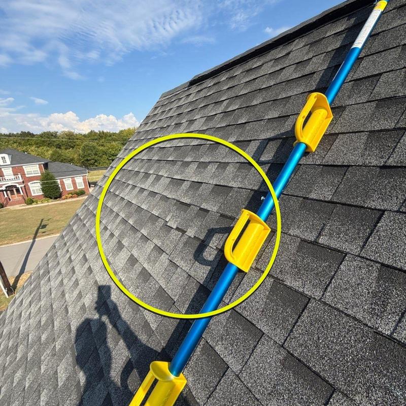 Asphalt shingles with hail damage inspection detail