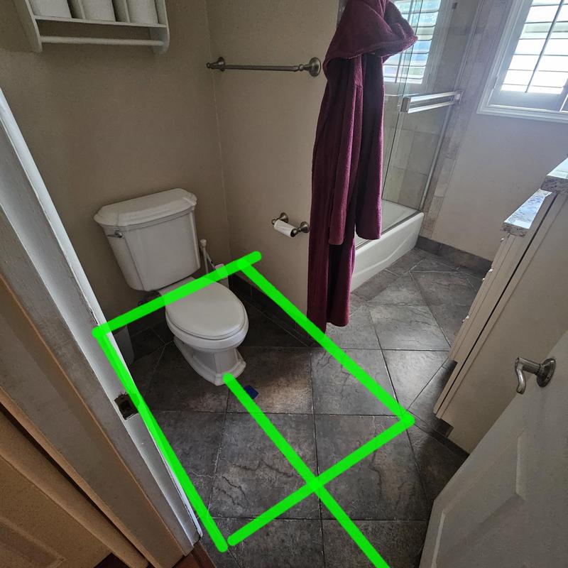 Bathroom ABS drain and tile shower pan containment area Bathroom ABS drain and tile shower pan containment area
