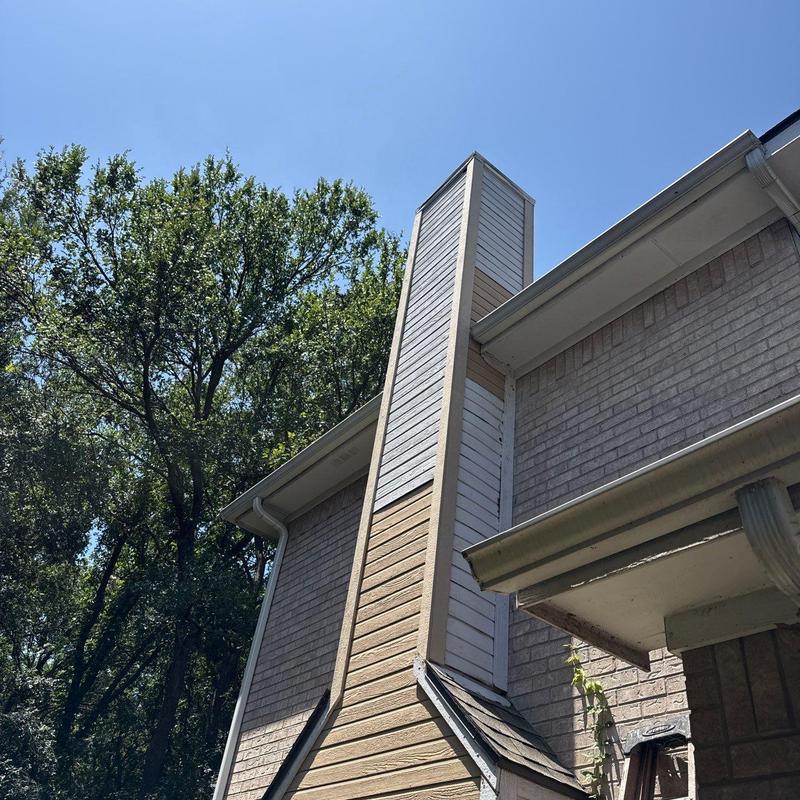 LP SmartSide chimney siding and trim replacement