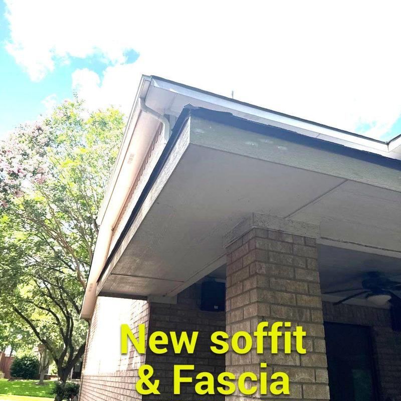 Soffit and fascia with new LP SmartSide installation