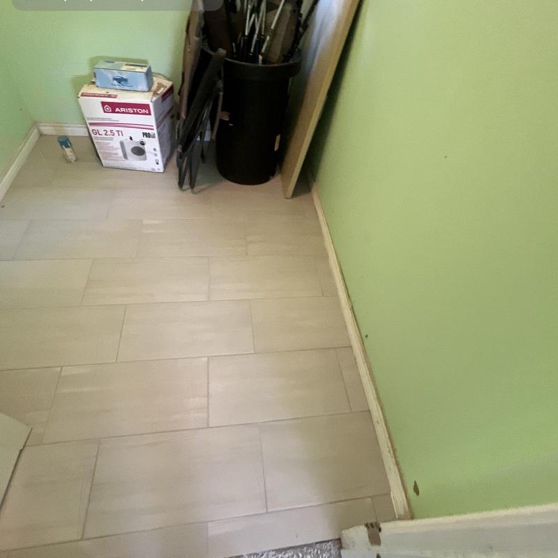 12x24 cream Ciudad tile flooring installation