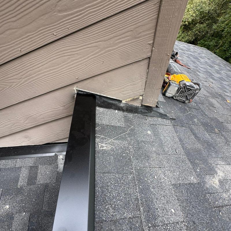 Roof flashing installation and shingle roofing detail