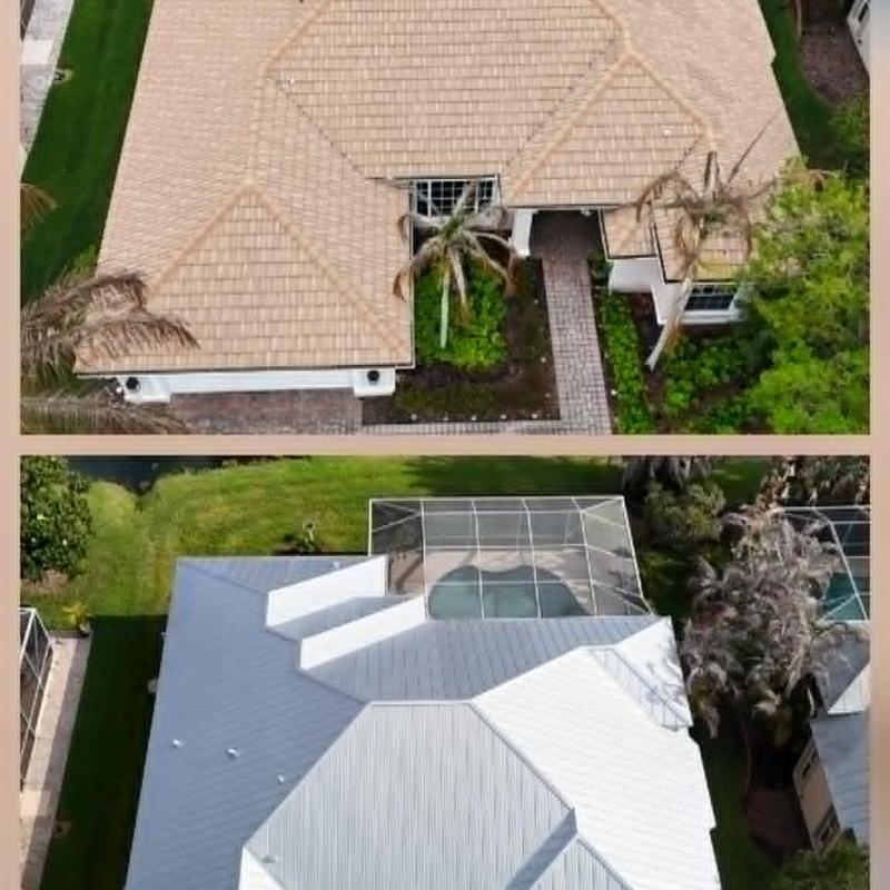 Clay tile roof and metal roof replacement comparison