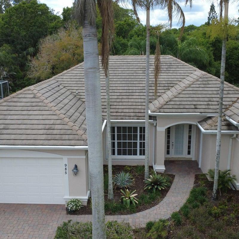 Clay tile roof drone inspection in Vero Beach, FL