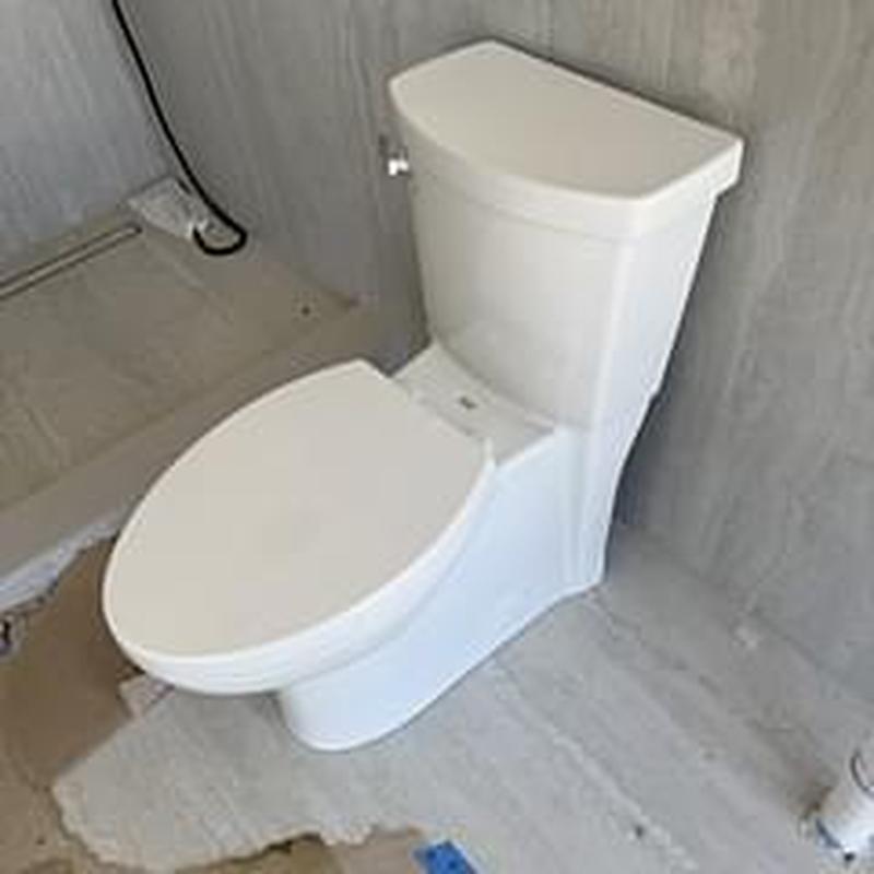 Toilet fixture installation in bathroom remodel