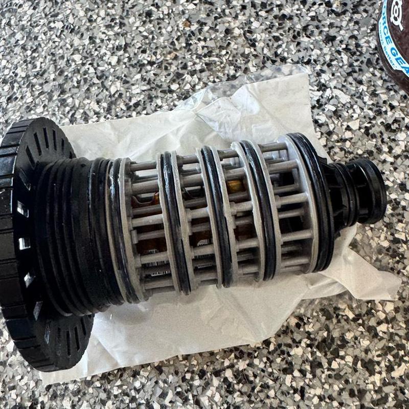 Water softener seal stack with o-rings removed from housing