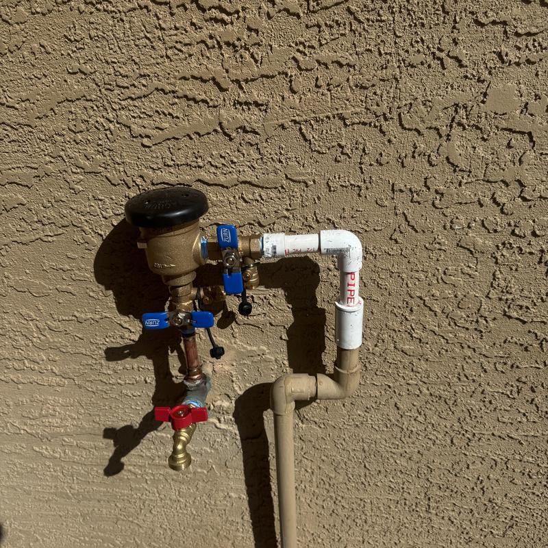 Pressure vacuum breaker and quarter turn valve hose bib installation Pressure vacuum breaker and quarter turn valve hose bib installation