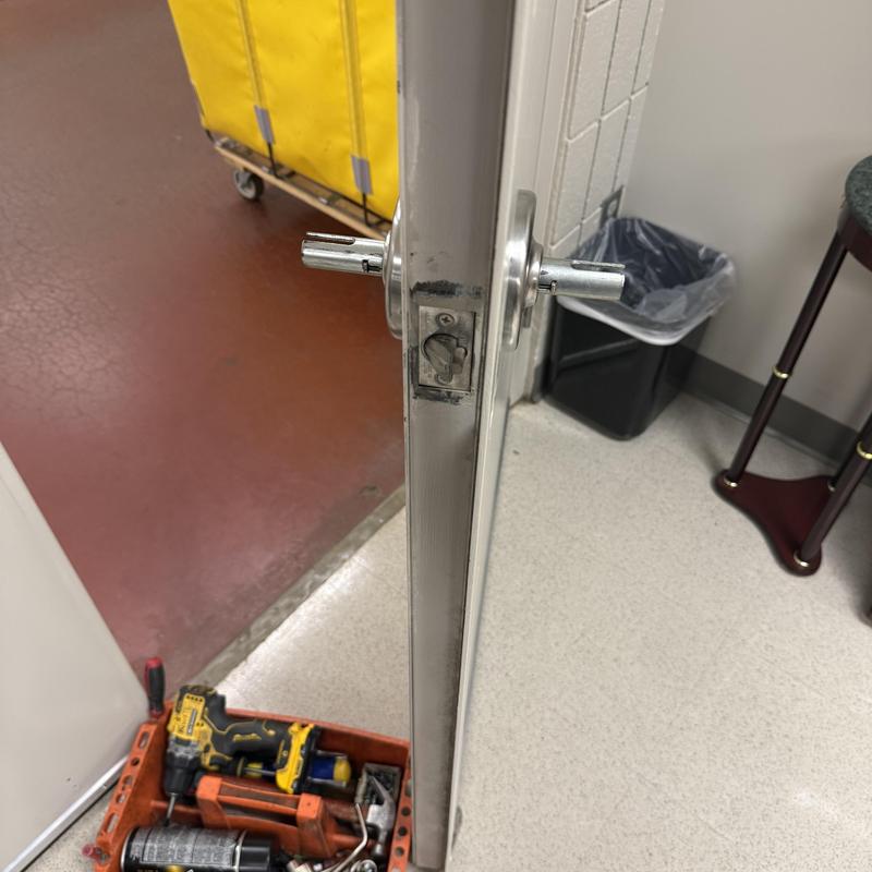 Commercial lever lock with dual key cylinders installation