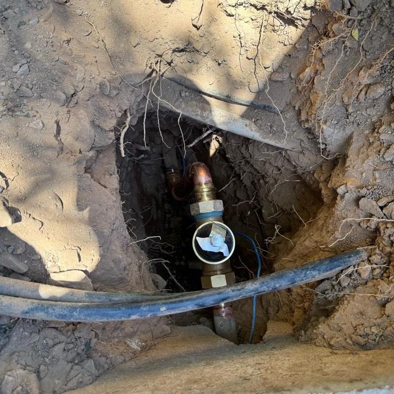 Pressure reducing valve installation on copper water main