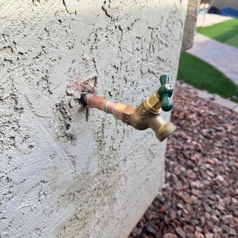 Hose bib with new coupling and copper pipe