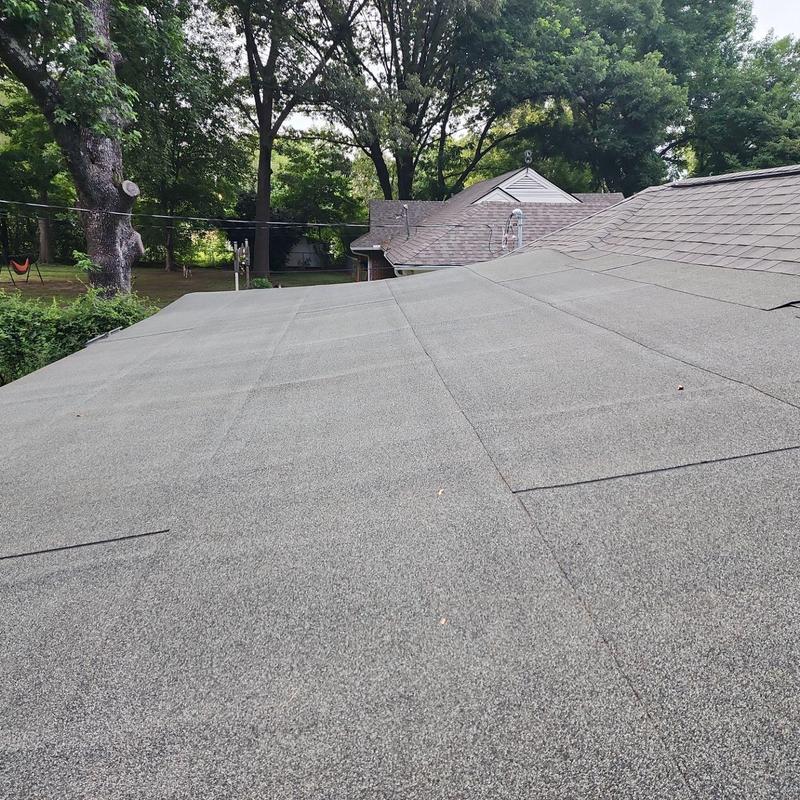 Built-up roofing system on low slope roof section