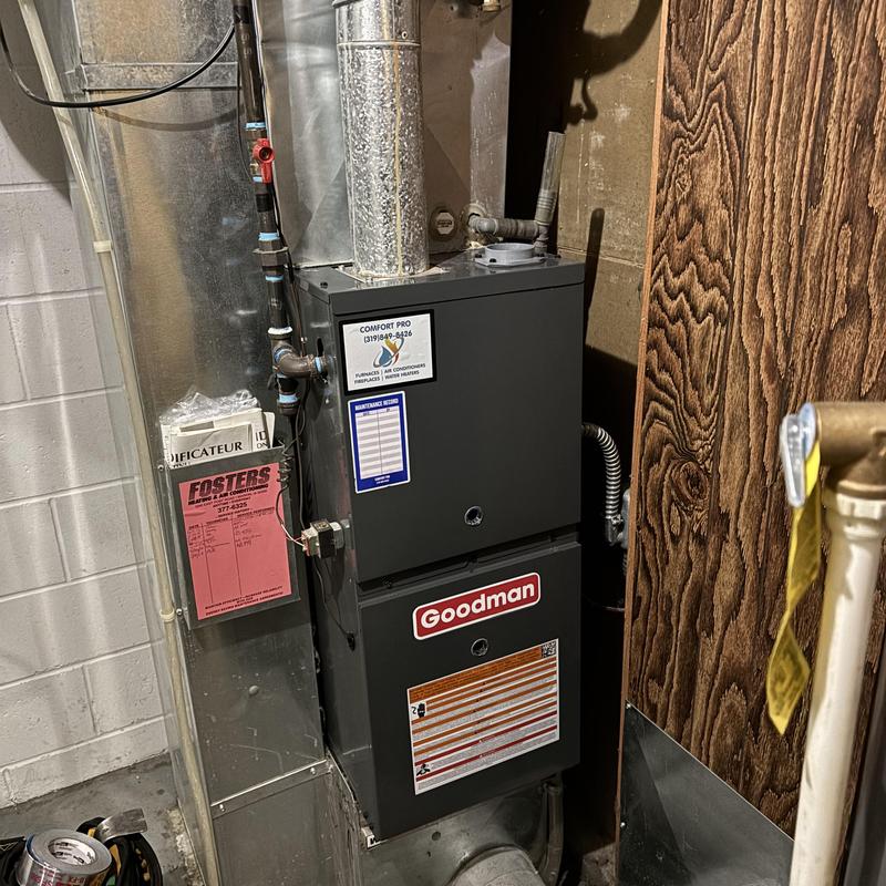 Goodman gas furnace installation in basement corner Goodman gas furnace installation in basement corner