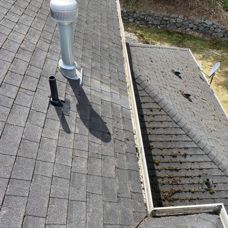 Pipe boots and roof fascia restoration on shingle roof