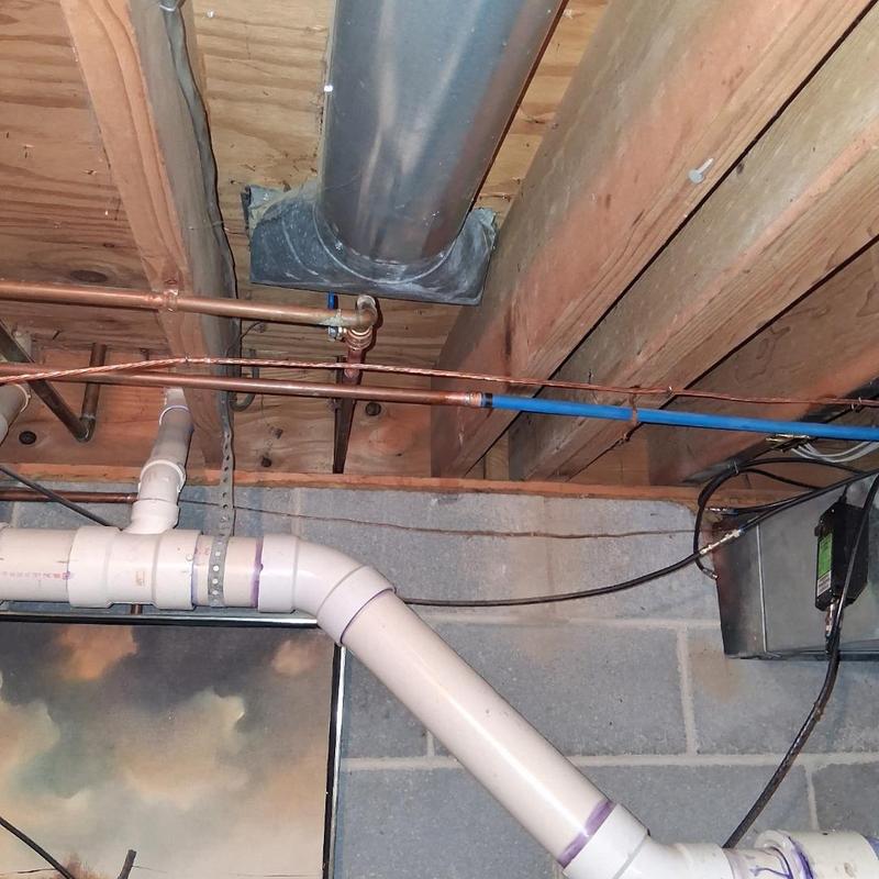 Copper water supply lines with shutoff valves installation