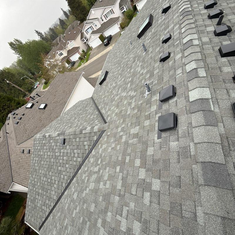 Asphalt shingle roof with ventilation inspection in Mountlake Terrace