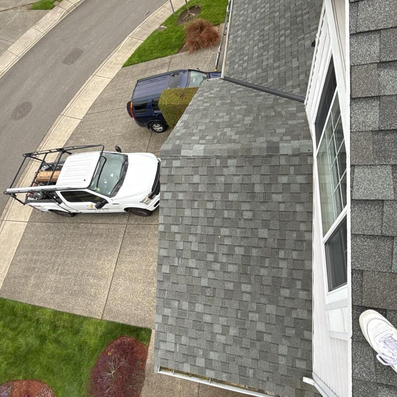 Asphalt shingle roof inspection from above Mountlake Terrace