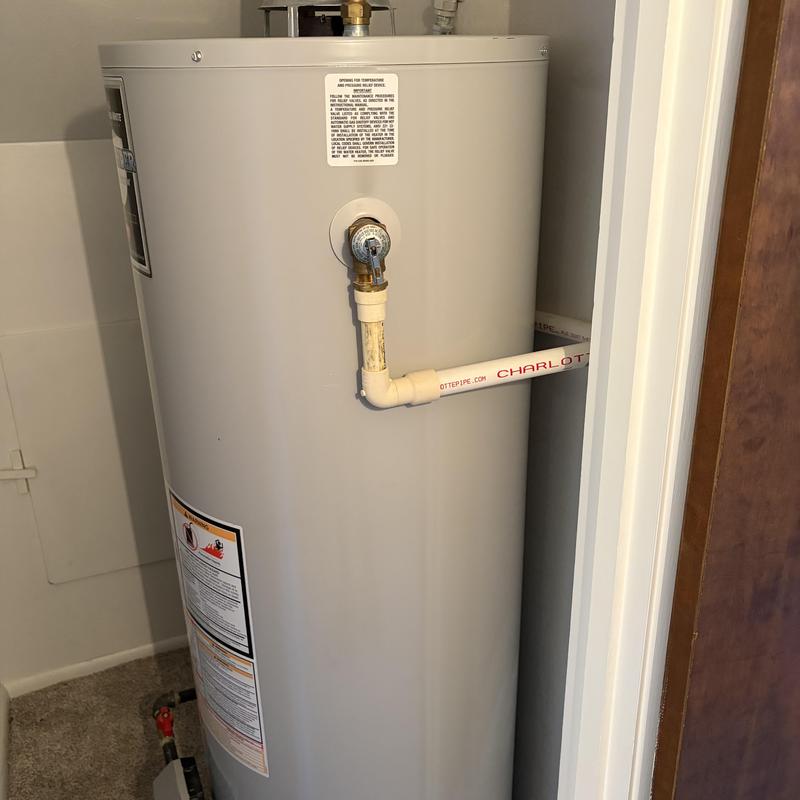 40 gallon water heater with pressure relief valve piping