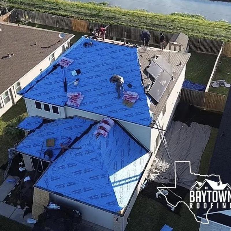 Roof underlayment installation during full roof replacement