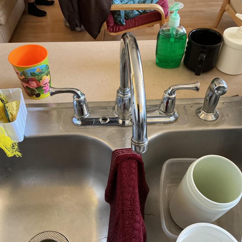 Kitchen faucet with soap dispenser and spray hose Kitchen faucet with soap dispenser and spray hose