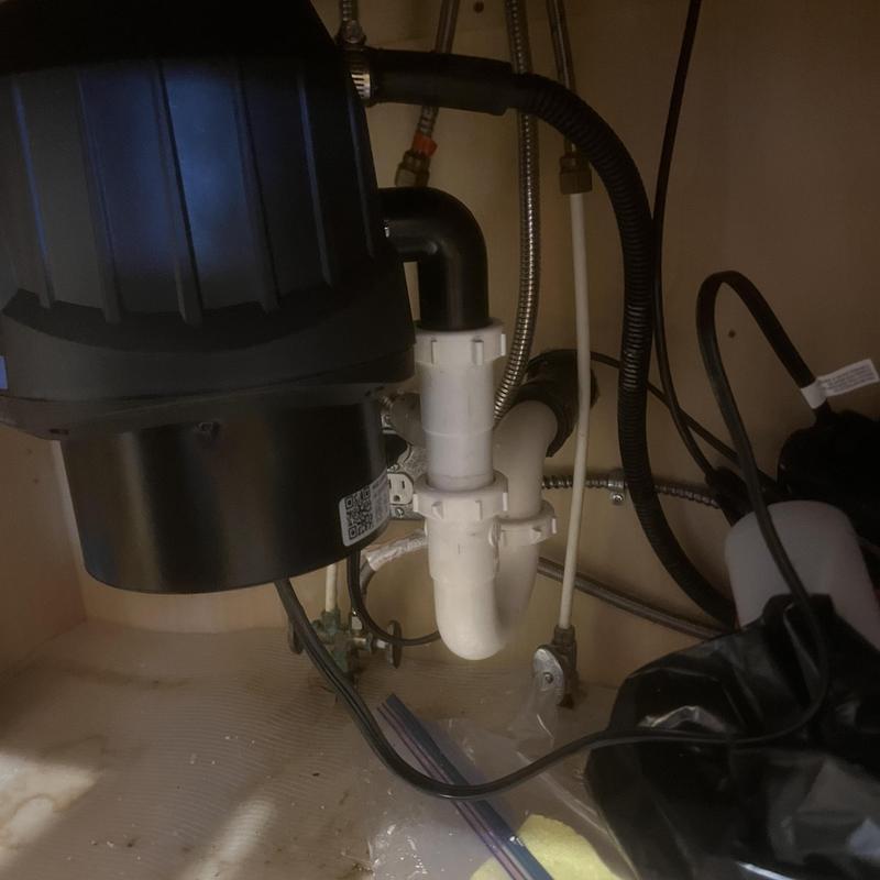Three-quarter horsepower garbage disposal installation under sink