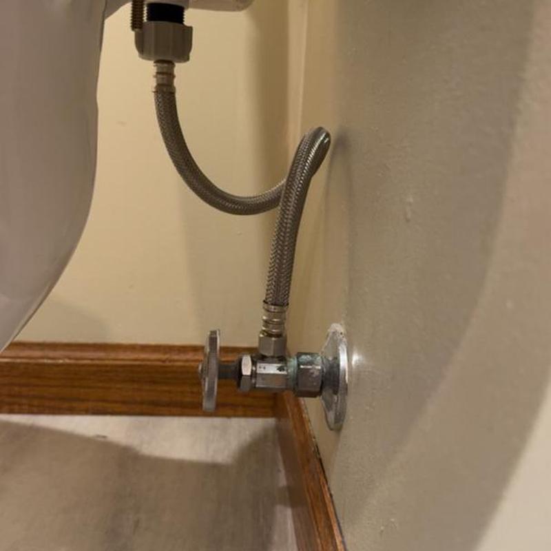 Toilet supply line and shutoff valve installation